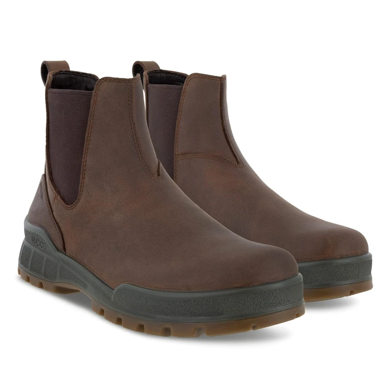 ECCO Men's Track 25 Hydromax Water Resistant Chelsea Boot, Cocoa Brown Nubuck, 8-8.5