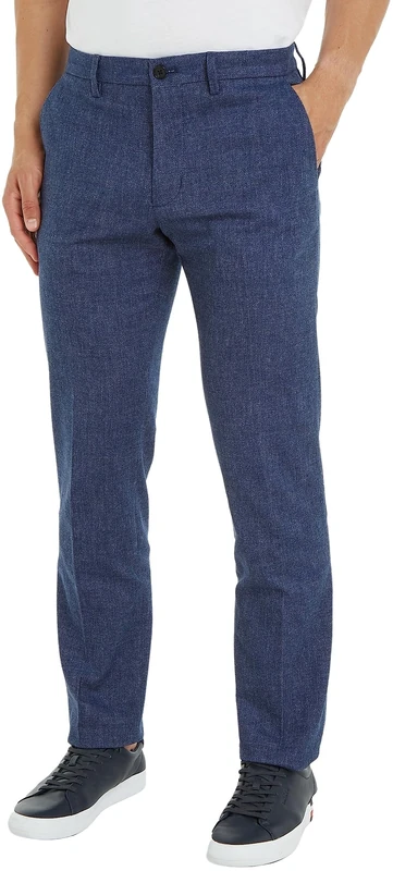 Tommy Hilfiger Men's Trousers Chino, Blue (Faded Indigo), 32W / 34L