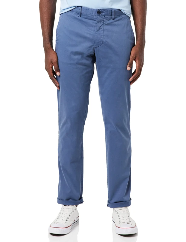 Tommy Hilfiger Men Denton TH Flex Satin Chino Stretch, Blue (Faded Indigo), 28W / 34L