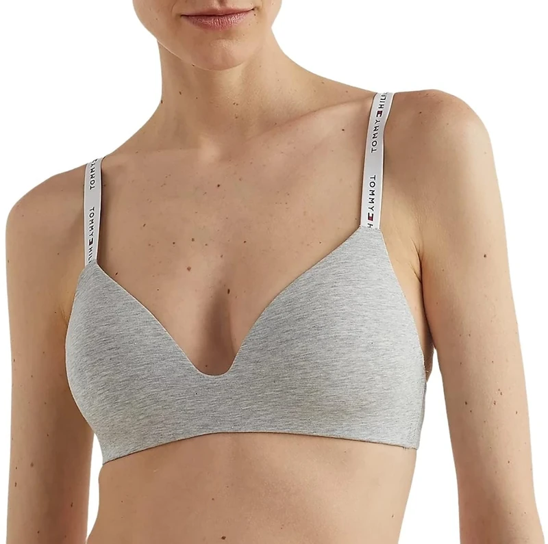 Tommy Hilfiger Women’s Stretch Triangle Bra, Grey (Light Grey Heather), S