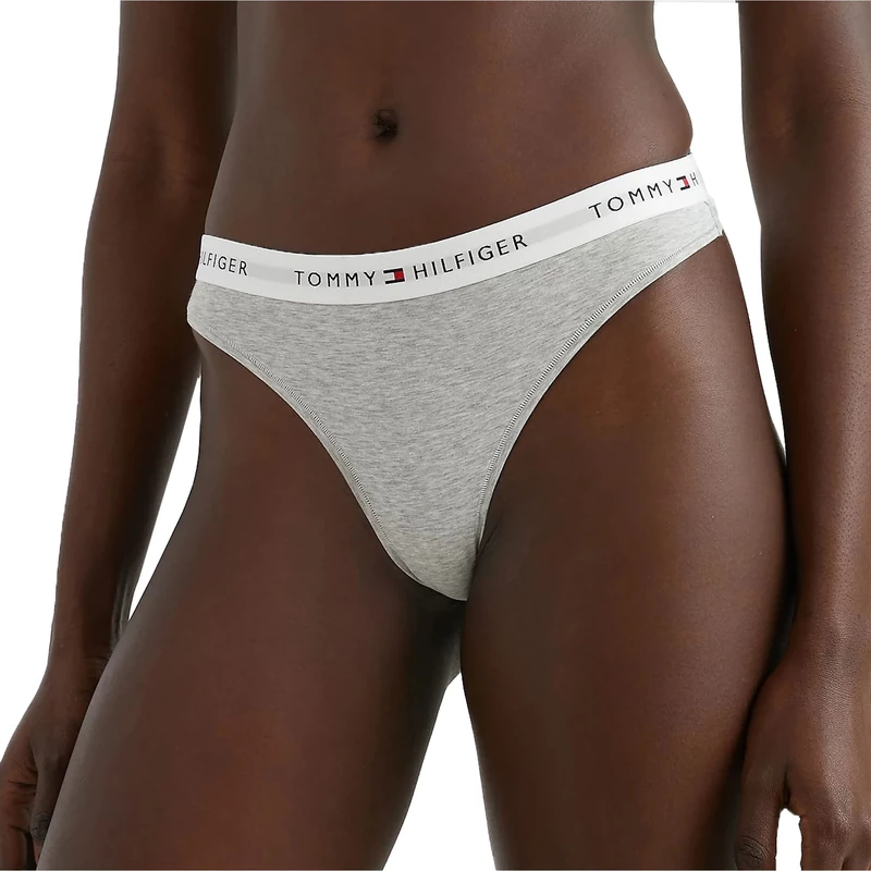 Tommy Hilfiger Women’s Thong, Grey (Light Grey Heather), M - Image 1