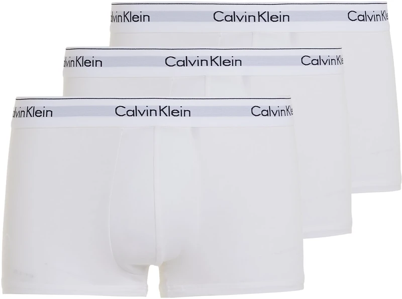 Calvin Klein Men's Trunk 3pk 000nb2380a Trunk,White/White/White,S - Image 1