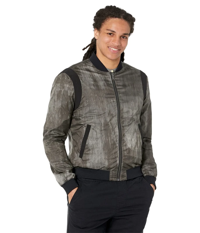 JOHN VARVATOS Men's Sonny Reversible Teddy Jacket with Zipper Closure Bomber, Black, 46 - Image 1
