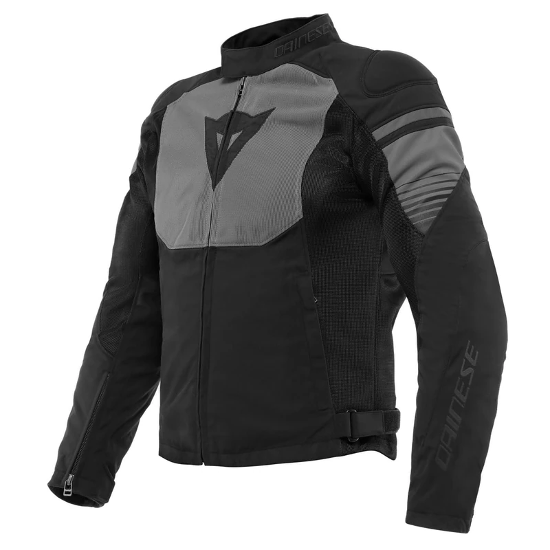 Dainese - Air Fast Tex Jacket, Summer Motorcycle Jacket, Quickdry Fabric, Soft Protections On Shoulders And Elbows, Men's Motorcycle Jacket, Black/Grey/Grey, 50