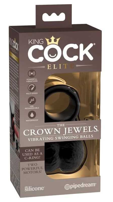 King Cock Elite Penisring mit Hoden-5468600000 Schwarz One Size