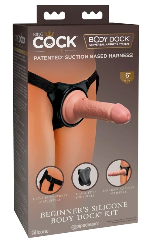 King Cock Beginner's Silicone Body Dock Kit Nude One Size