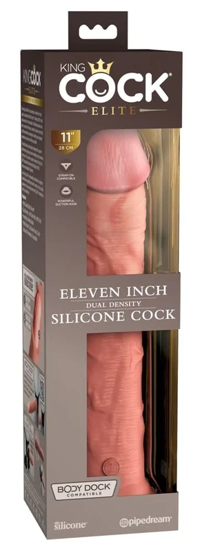 King Cock 11" Silicone Dual Density Cock Light 28 cm