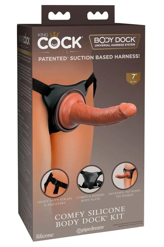 King Cock Comfy Silicone Body Dock Kit Nude One Size
