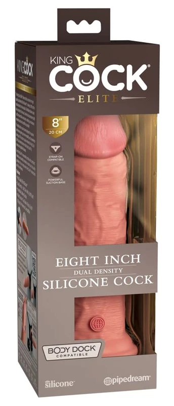 King Cock 8" Silicone Dual Density Cock Light 8 Inch
