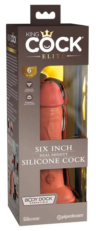 King Cock 6" Silicone Dual Density Cock Tan 6 Inch
