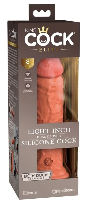 King Cock 8" Silicone Dual Density Cock Tan 8 Inch
