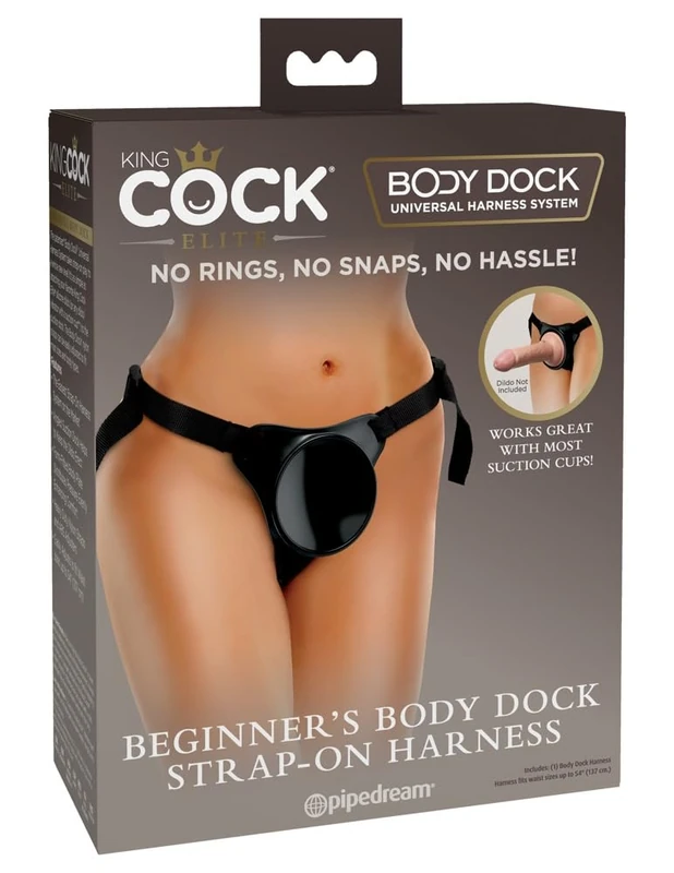 King Cock Beginner's Body Dock Strap-On Harness Black 61-137 cm