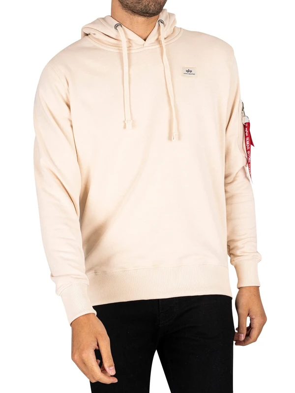 ALPHA INDUSTRIES Men's X-fit Hoody Sweatshirt, Jet Stream White, L