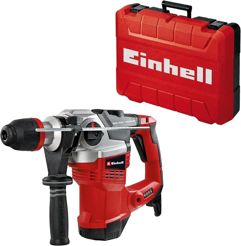 Einhell Rotary Hammer TE-RH 38 3F (1050 W, Impact Force 9 J, SDS-max Adapter, Metal Drilling Depth Stop, Drilling Capacity 38 mm in Concrete)