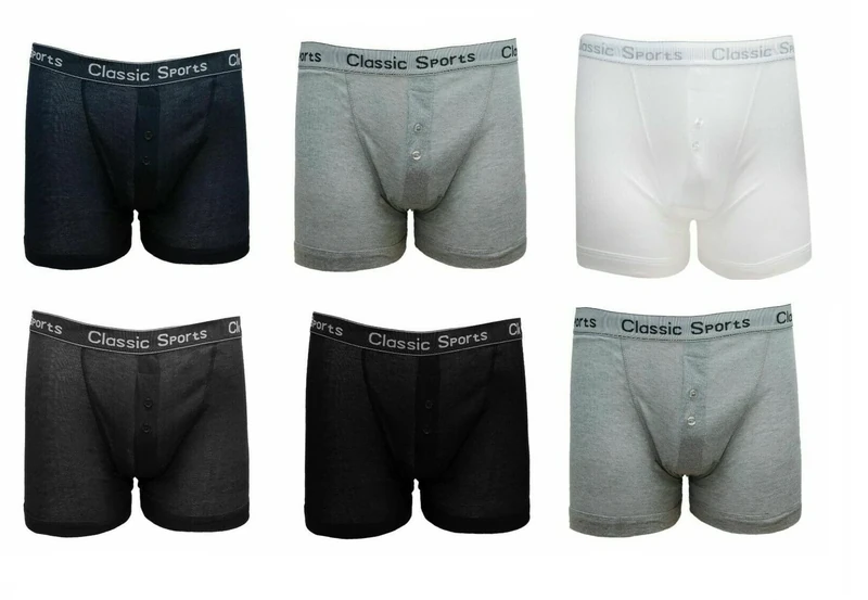 iTRONiK 6 Piars Mens Classic Sports Cotton Boxer Shorts Trunks Underwear Army Camouflage Plain Check Classic Neon Band size S to 6XL (2XL, Plain Cotton)