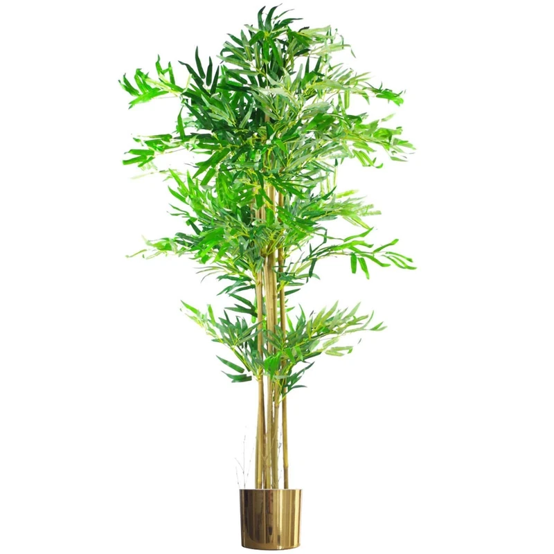Leaf Design UK Artificial Tropical Plants and Trees, Wood, Bamboo Natural Gold, 150cm