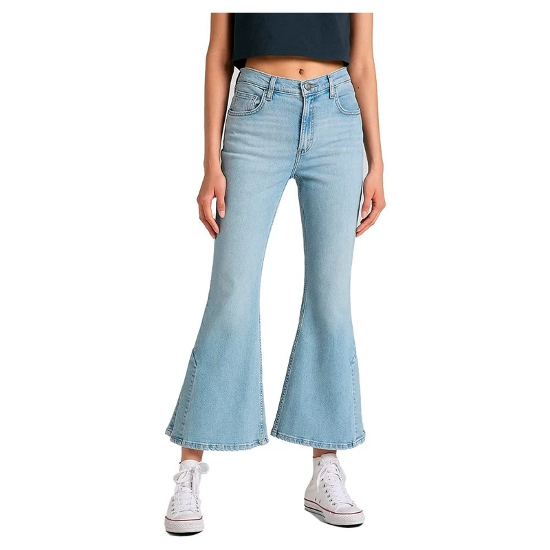 Lee Women's Split Leg Flare Jeans, Sunbleach, 25W x 33L