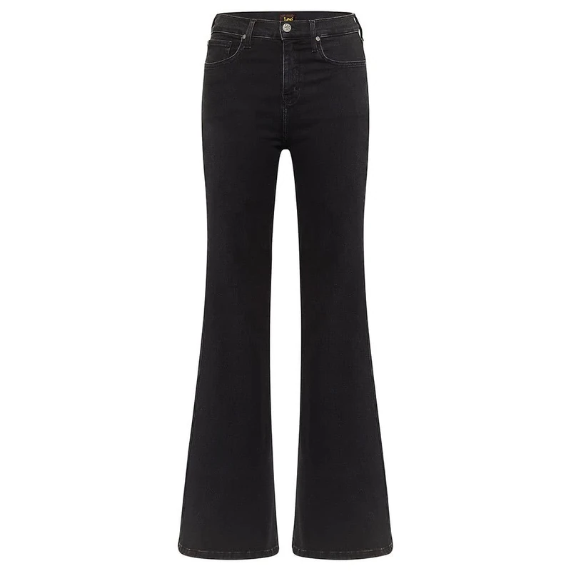 Lee Women's Foreverfit Flare Jeans, Black Avery, 44W x 33L - Image 1