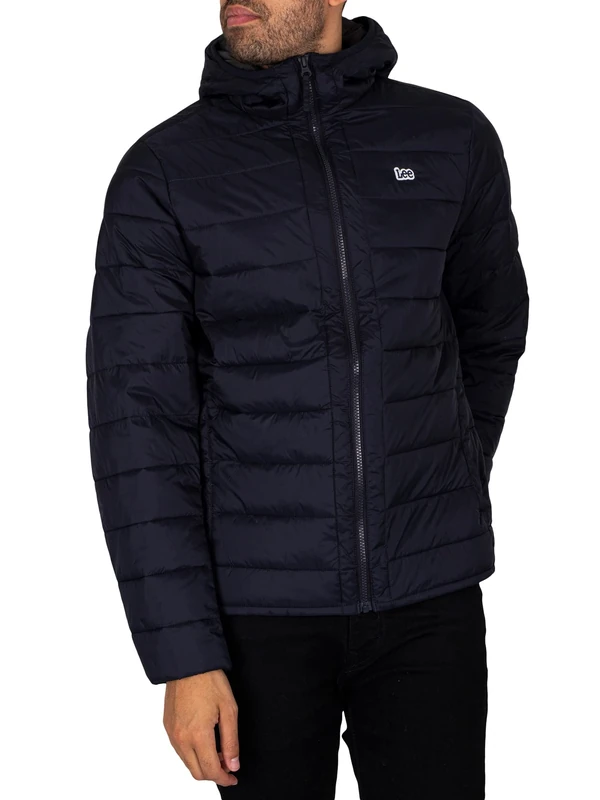 Lee Men's Light Puffer Jacket, Black, Large