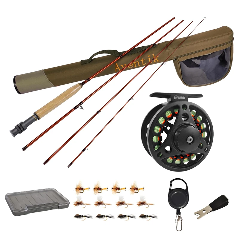 Aventik Extreme Fly Fishing Combo Kit 0/1/2/3/4/5/6 Weight Starter Fly Fishing Rod and Reel Kit Outfit with One Travel Case(9'0'' LW3/4 Fly Rod Kit) - Image 1