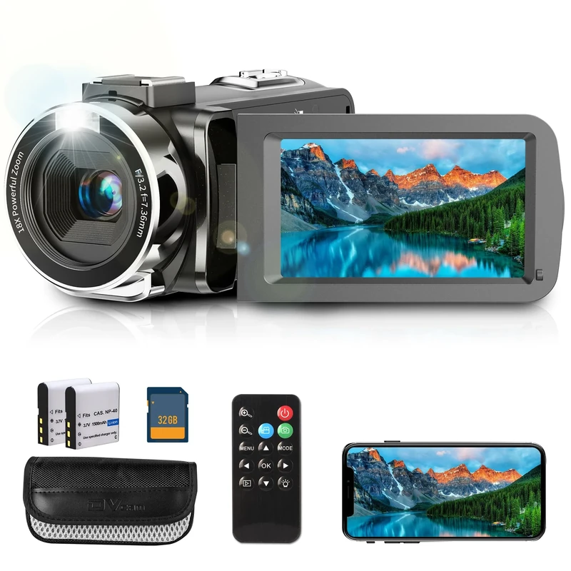 Hojocojo Video Camera Camcorder 4K 60FPS Vlogging Camera Recorder for YouTube