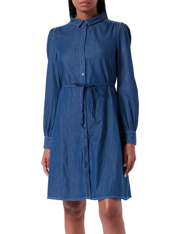 Noppies Maternity Women's Oberlin Nursing Long Sleeve Dress, Vintage Blue-P146, M
