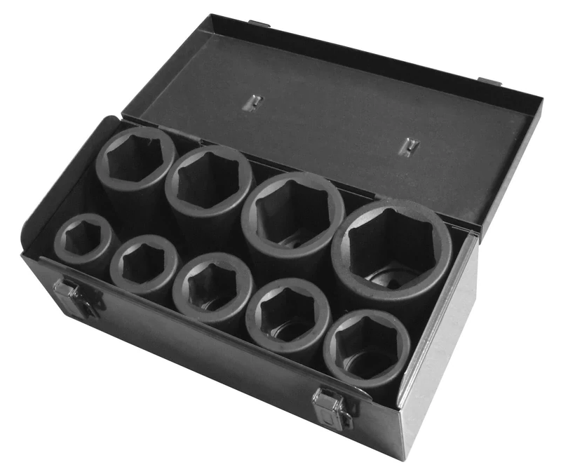 CLAS Equipements OS 3530 Hexagonal Socket Set 24-50 mm 1 Inch (9 Pieces)