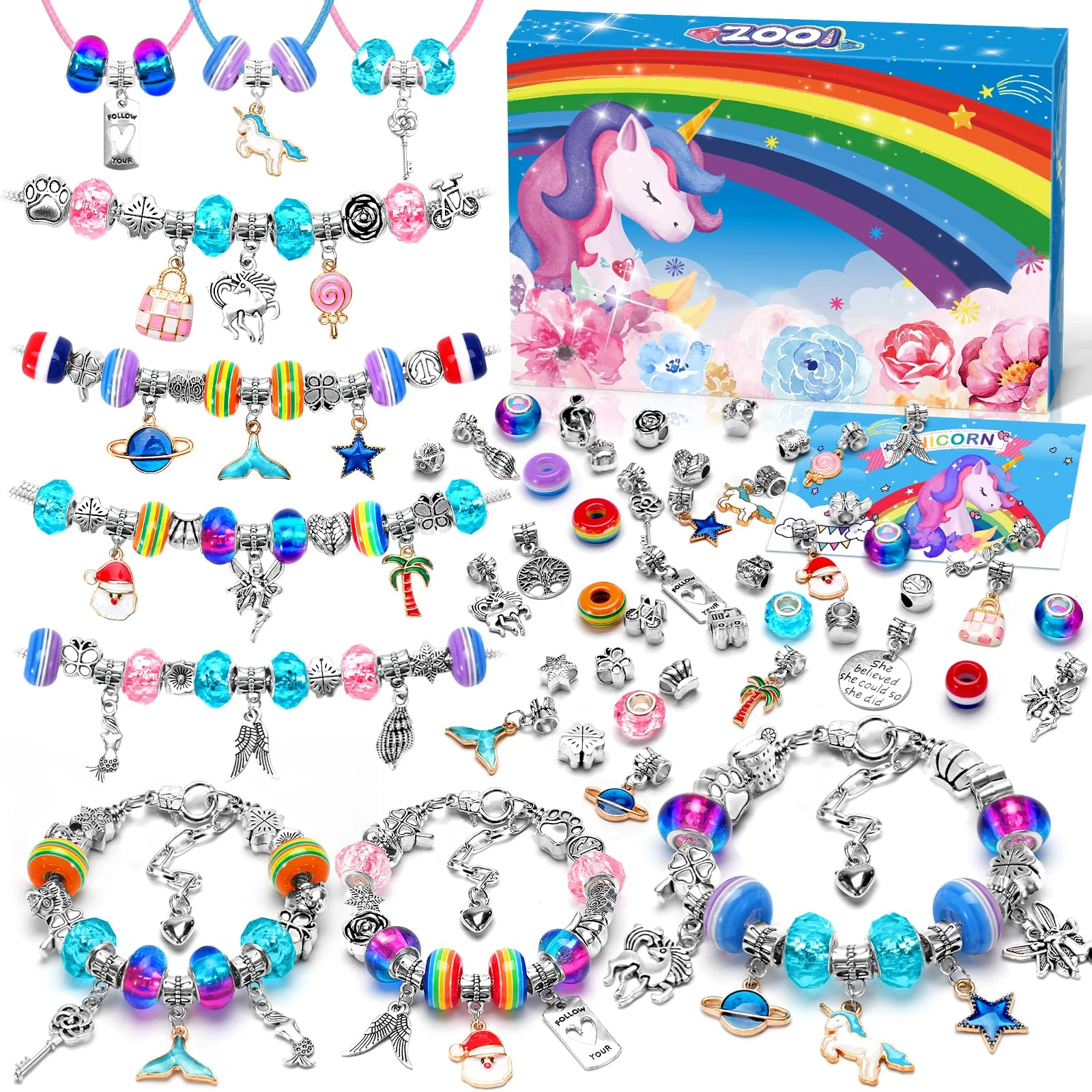 ZOOI Stocking Fillers Kids, Gifts for Teenage Girls Birthday Presents, Bracelet Making Kits for Girls Gifts for 5-13 Year Old Girl, Jewellery Making Kit Toys Arts and Crafts for Kids