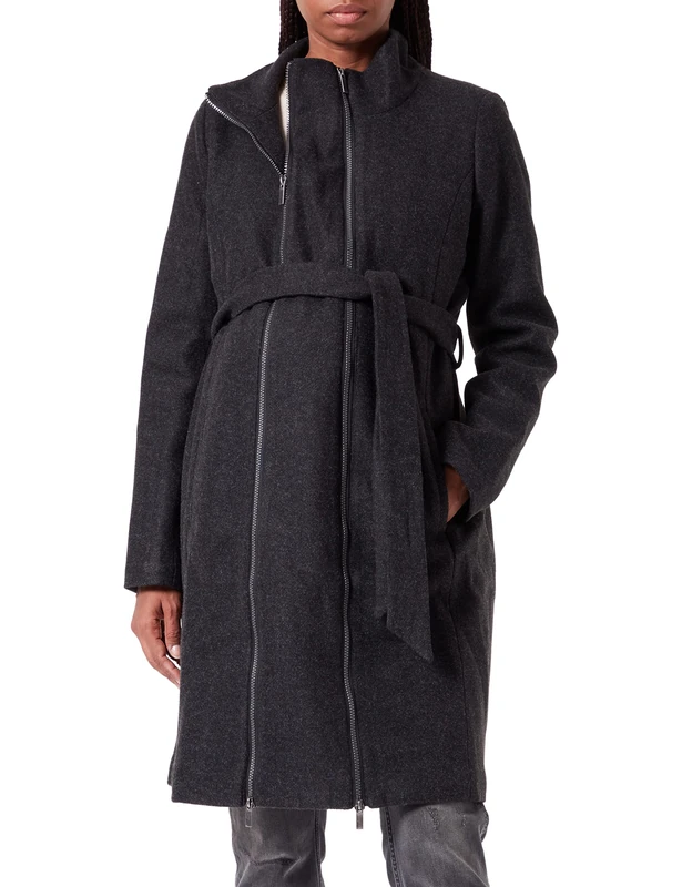 Noppies Maternity Women's Jacket 2-Way Oxford, Grey Melange-P806, L