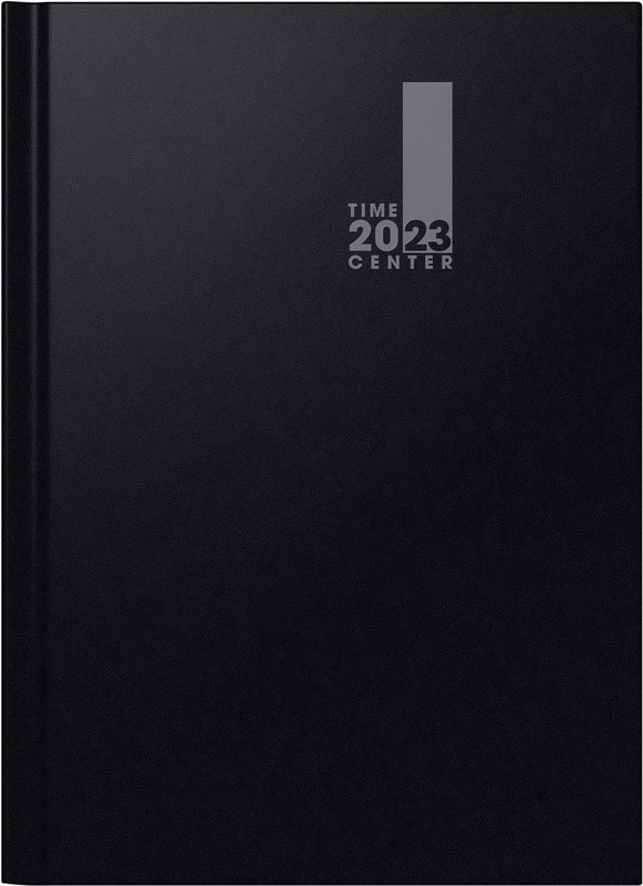 Brunnen TimeCenter 724 Weekly Calendar 2023 A4 Black 2 Pages = 1 Week, Desk Planner Date Book