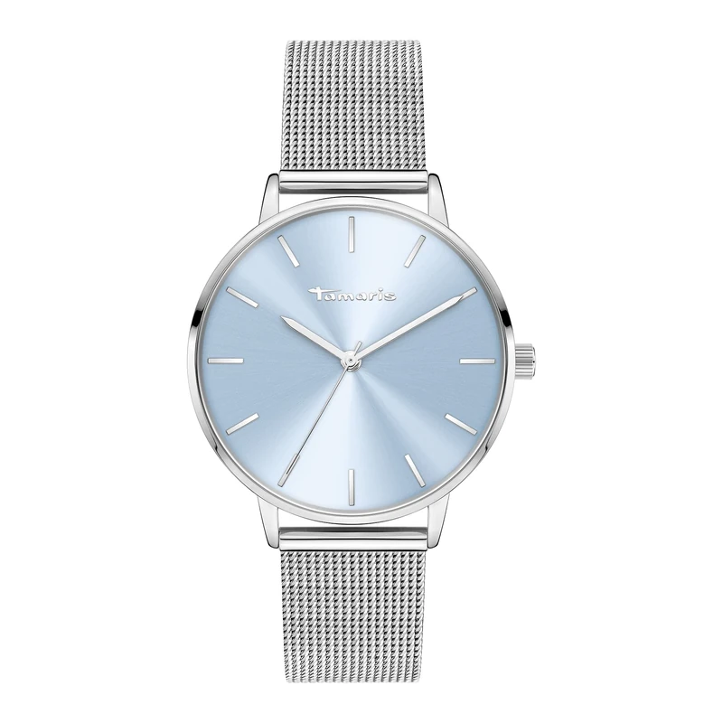 Tamaris Ladies Watch - Simple, Silver Mesh/Light Blue, 36 mm, Silver Mesh/Light Blue