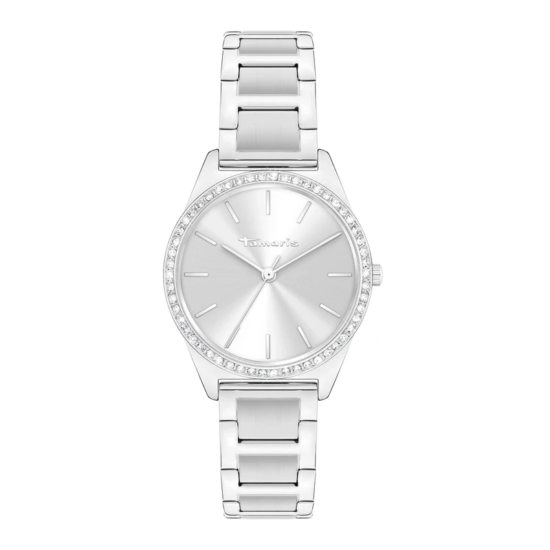 Tamaris Women's Watch, Small, Sporty, Elegant Watch, 30 mm, Silver Tiny Zirconia, 30 mm, Silver Tiny Zirconia - Image 1