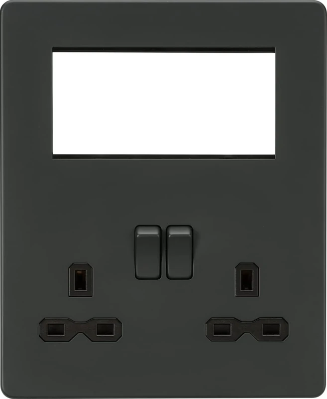 Screwless Small Multimedia Combination Plate - Anthracite