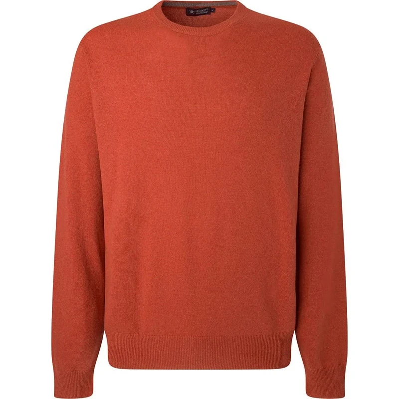 Hackett London Men's Merino Cash Mix Crew Pullover Sweater, Picante, X-Small