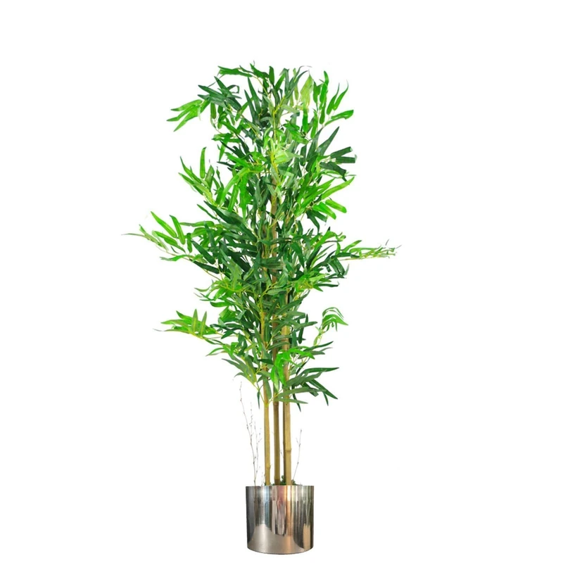 Leaf Design UK Artificial Tropical Plants and Trees, Bamboo Natural Silver, 120cm