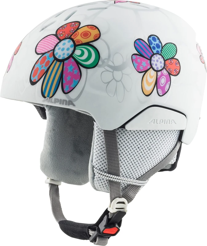 ALPINA Unisex - Children, PIZI ski helmet, patchwork-flower matt, 51-55 cm