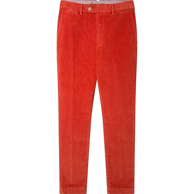 Hackett London Men's Cord Chino Pants, Orange (Picante), 40W/34L