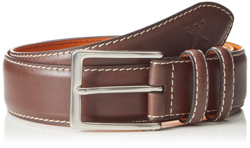 HACKETT LONDON Men's Pull Cont STI FE Belt, Chocolate, 32