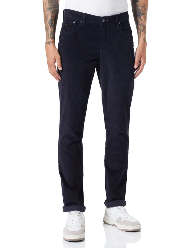 Hackett London Men's Cord 5 PKT Trousers, Blue (Navy), 44W/30L