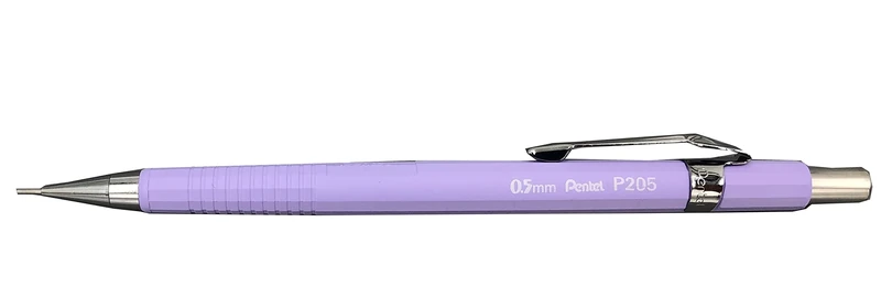 Pentel P200 Series Pastel Range Technical Mechanical Pencils 0.5mm Pastel Purple Body Pack of 12 (P205-97V)