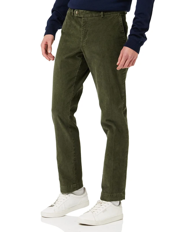 Hackett London Men's Corduroy Chino Pants, Khaki, 38 W/30 L
