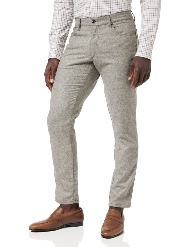 Hackett London Men's Flannel 5 PKT Trousers, Brown (Tan), 44W/30L