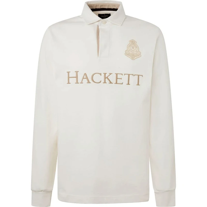 Hackett London Men's SKI RUBGY Polo Shirt, Beige (Cannoli Cream), XL