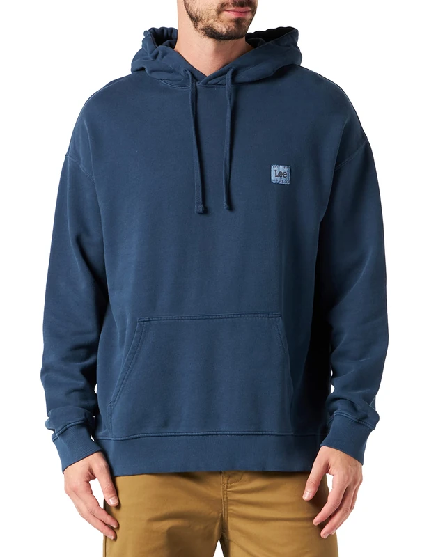 Lee Men's CORE Loose Hoodie Hooded Sweatshirt, Marine, XX-Large
