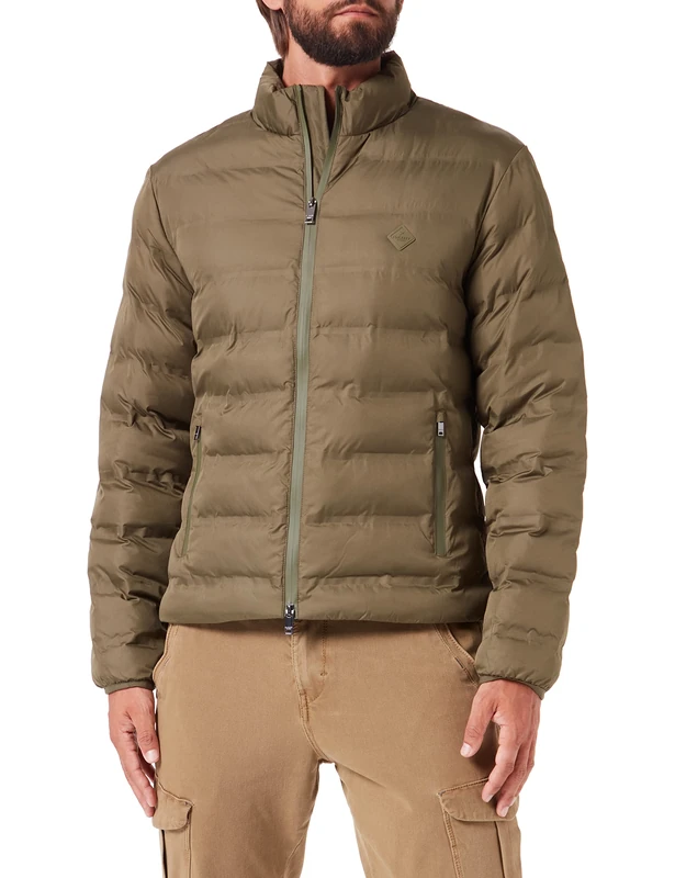 Hackett London Men's Lw Moto Jacket, Ivy, XL - Image 1