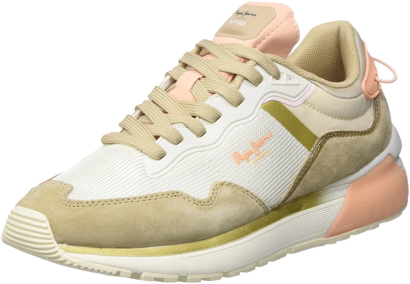 Pepe Jeans Women's Nº22 22 W Sneaker, 824DARK Ecru, 6 UK