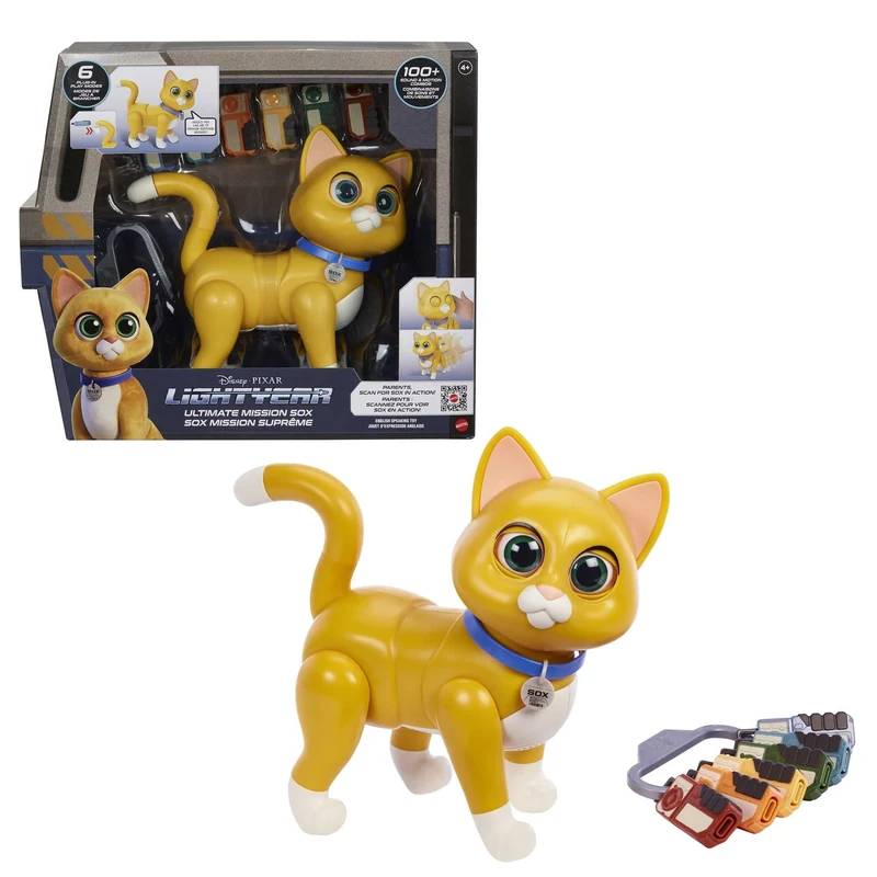 Disney and Pixar Lightyear Sox Interactive Talking Sound & Motion Cat, Movie Accurate Robot Companion Character Youth Electronics Toy, 4 Years & Up (Packaging may vary)