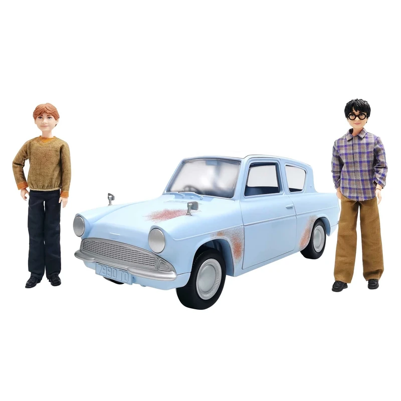 Mattel Harry Potter Harry & Ron's Flying Car Adventure, with Ford Anglia Car, Harry Potter & Ron Weasley Dolls, for 6 Year Olds & Up, HHX03