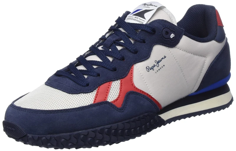 Pepe Jeans Men's Holland Retro Trainers, 803off White, 8 UK