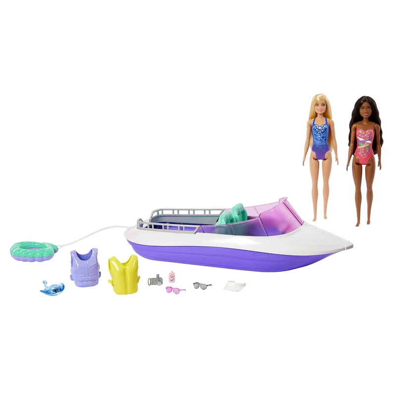 Barbie Mermaid Power Dolls and Floating Speedboat Playset